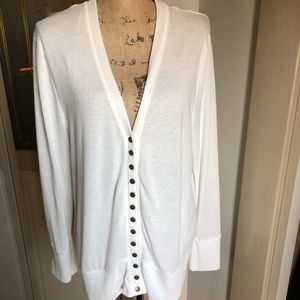 Womens Ivory Sz XXL Snap Button Cardigan